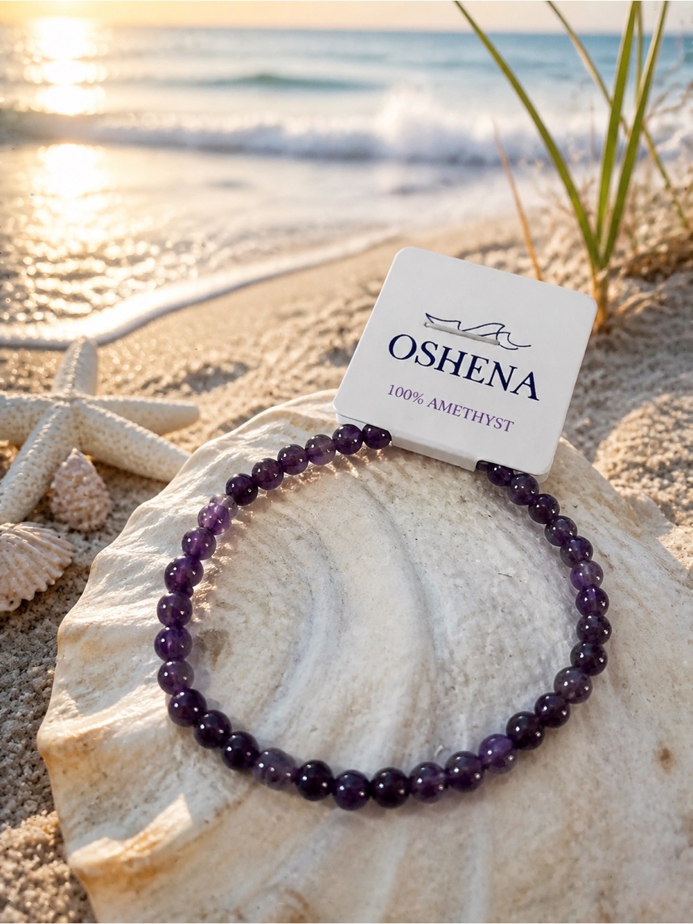 Amethyst Beaded Stretch Bracelet Authentic